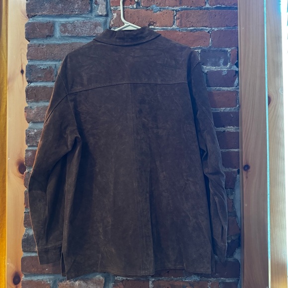 Y2k Brown Suede Button-Up Shirt - Picture 6 of 11